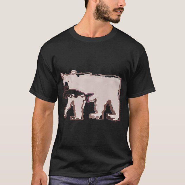 T-shirt Ours brun avec poisson (Devant)