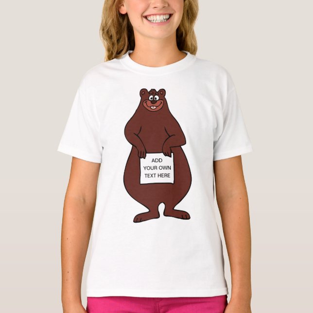 T-shirt Ours Brun Drôle (Devant)