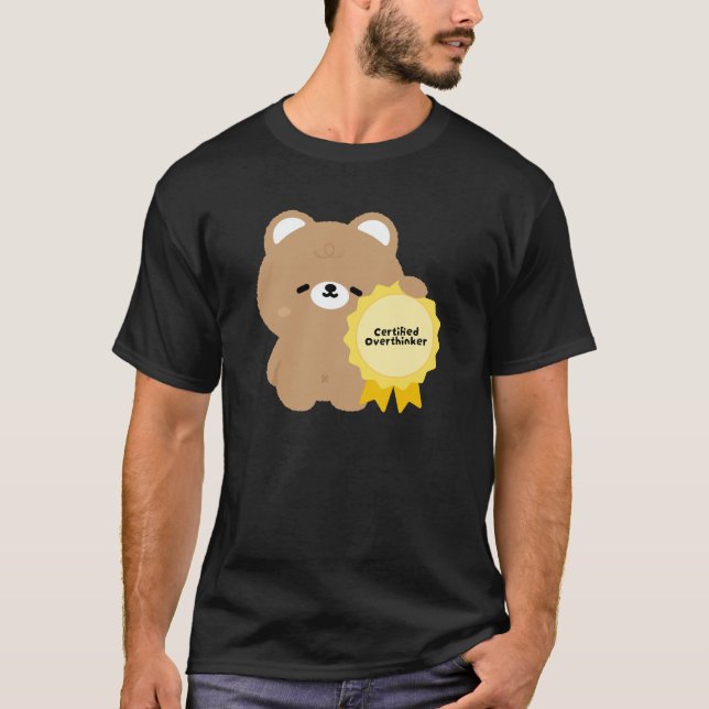 T-shirt Ours brun Overthinker certifié  (Devant)