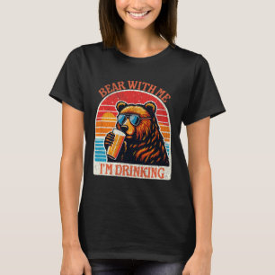 T-shirt Ours buvant de la bière à l'extérieur drôle grizzl