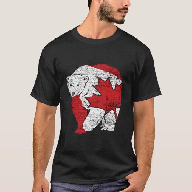 T-shirt Ours Canadien Feuille d'Érable Canada (Devant)