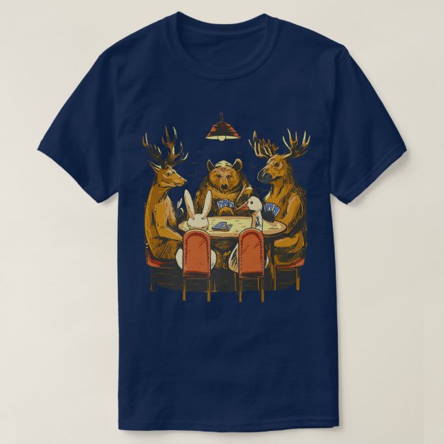T-shirt Ours Cerf Amoureux des animaux Drôle Hommes Femmes (Design devant)