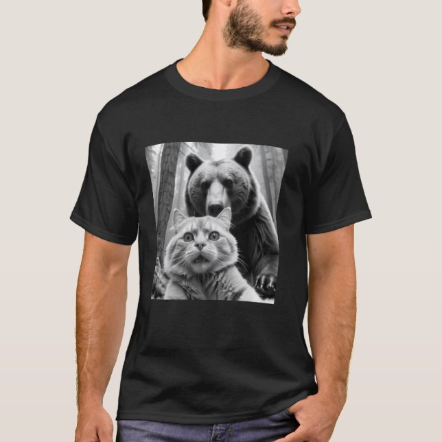 T-shirt Ours Chat Drôle Le Dernier Selfie (Devant)