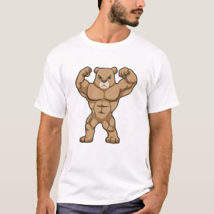 T-shirt Ours comme Bodybuilder avec de grands Muscles