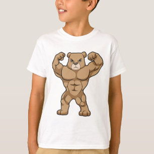 T-shirt Ours comme Bodybuilder avec de grands Muscles