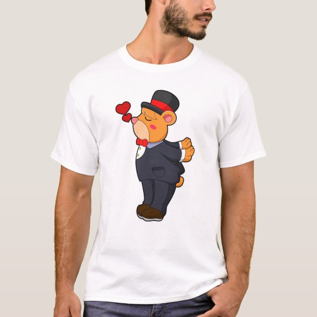 T-shirt Ours comme chambre avec costume et Casquette (Devant)