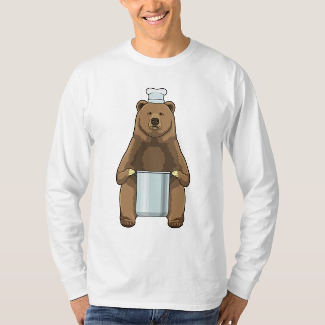 T-shirt Ours comme cuire avec pot de Cuisine (Devant)