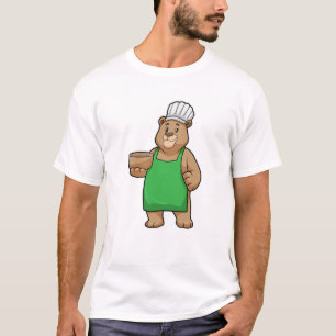 T-shirt Ours comme cuire avec tablier de Cuisine et bol en