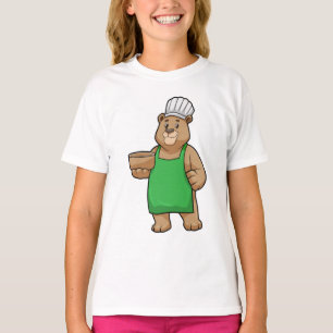 T-shirt Ours comme cuire avec tablier de Cuisine et Bowl