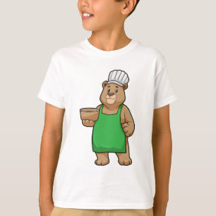 T-shirt Ours comme cuire avec tablier de Cuisine et Bowl