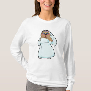 T-shirt Ours comme fiancée avec couronne de fleurs