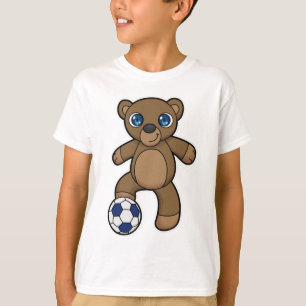 T-shirt Ours comme joueur de football avec balle de footba