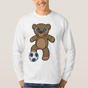 T-shirt Ours comme joueur de football avec balle de footba
