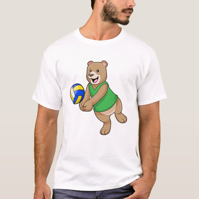 T-shirt Ours comme joueur de volleyball avec Volleyball (Devant)