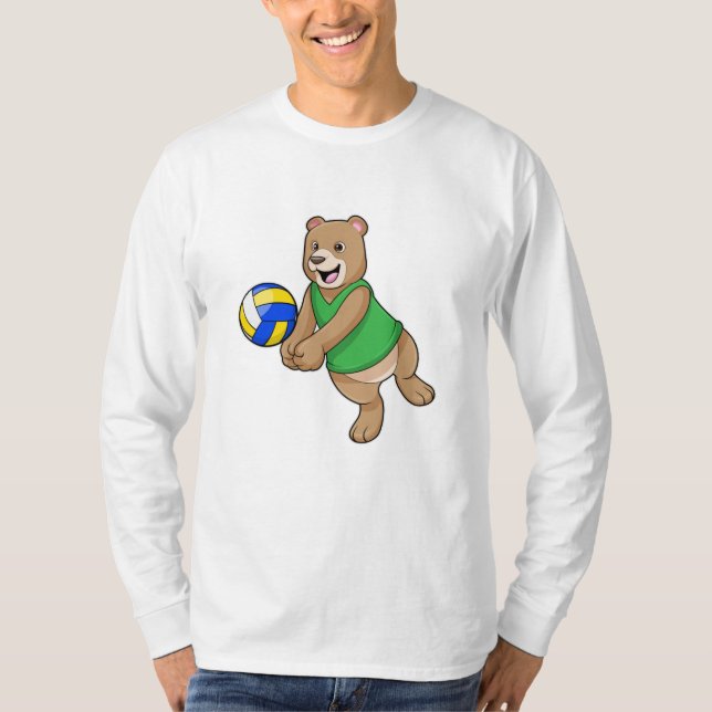 T-shirt Ours comme joueur de volleyball avec Volleyball (Devant)