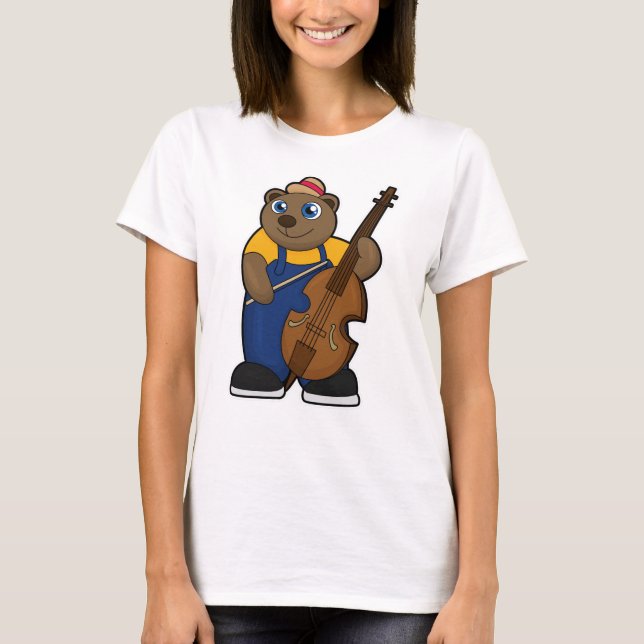 T-shirt Ours comme musicien avec guitare (Devant)