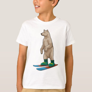 T-shirt Ours comme skieur avec ski