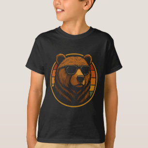T-shirt Ours Cool Avec Lunettes Rétro Sauvage