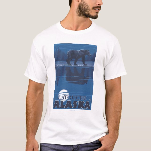 T-shirt Ours dans le clair de lune - Latouche, Alaska (Devant)