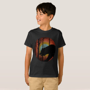 T-SHIRT OURS DANS LES BOIS FORET VINTAGE