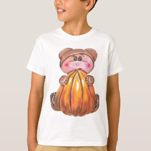 T-shirt Ours de bébé de Halloween avec le citrouille
