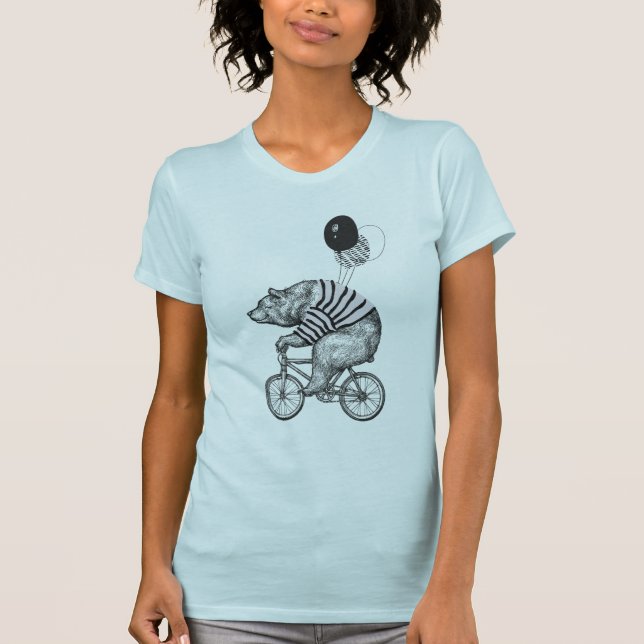 T-shirt Ours de bicyclette de ballon (Devant)