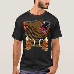 T-shirt Ours de bière vintage Boire Bière Camping