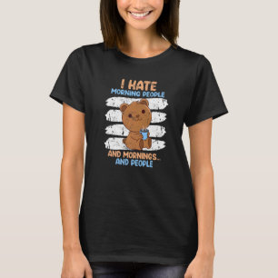 T-shirt Ours De Café Je Déteste Les Matins Personnes Boiss