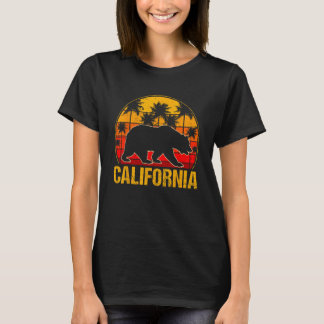 T-shirt Ours De Californie Et Carte Palmiers D'Été