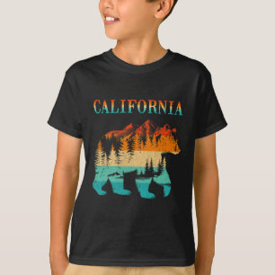 T-shirt Ours de Californie Vintage Rétro Nature Randonnée