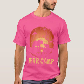 T-shirt Ours de camp d'aventure au coucher du soleil gay