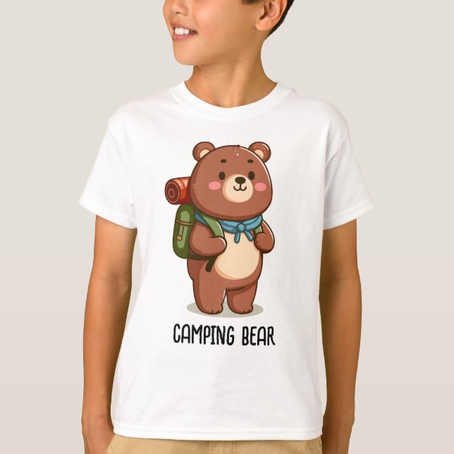 T-shirt Ours de camping (Devant)