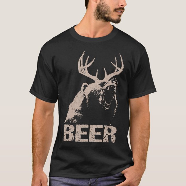 T-shirt Ours de cerfs communs de bière (Devant)