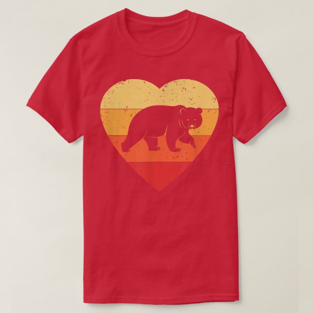 T-shirt Ours de coeur vintage (Design devant)