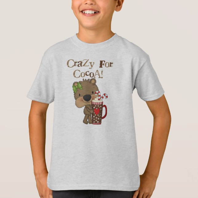 T-shirt Ours de fille fou pour le cacao (Devant)