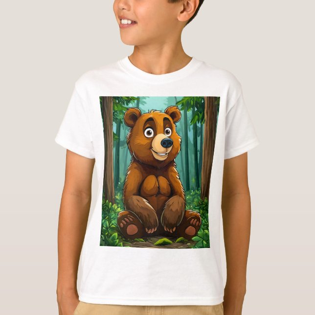 T-shirt 🧸 Ours de forêt mignon cadeau d'aventure pour enf (Devant)