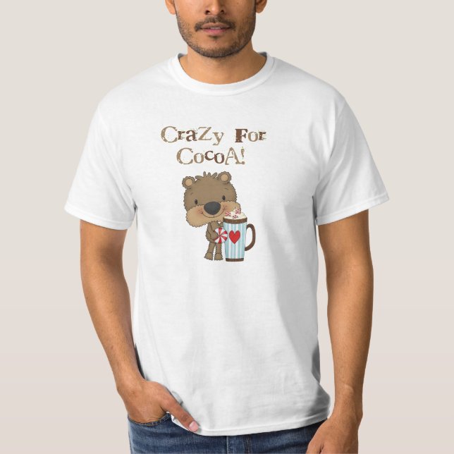 T-shirt Ours de garçon fou pour des vacances de cacao (Devant)