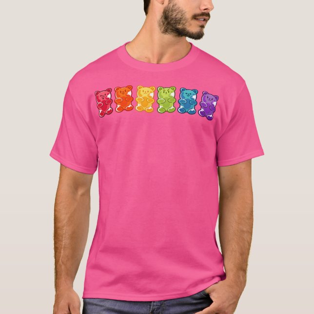 T-shirt Ours de gomme arc-en-ciel (Devant)