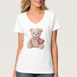 T-shirt Ours de la Saint-Valentin en strass