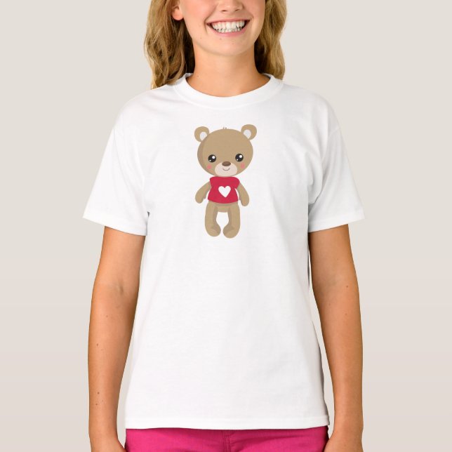 T-shirt Ours de la Saint-Valentin, Ours en peluche, Amour, (Devant)