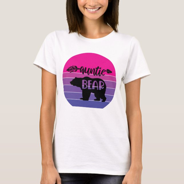 T-shirt Ours de la tante Sunset rétro (Devant)