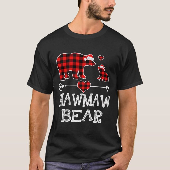 T-shirt Ours de Mawmaw Pyjama de Noël Rouge Pâte de Buffle (Devant)