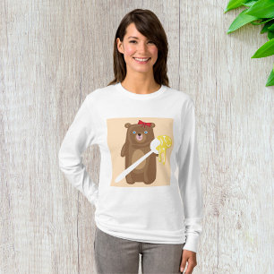 T-shirt Ours de miel adorable avec cuillère et cabot rouge