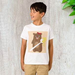 T-shirt Ours de miel adorable avec cuillère et cabot rouge