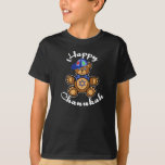 T-shirt Ours de nounours heureux de Chanukah<br><div class="desc">L'ours de nounours mignon avec une étoile juive sur son coffre souhaite à tout le monde un Chanukah heureux.</div>
