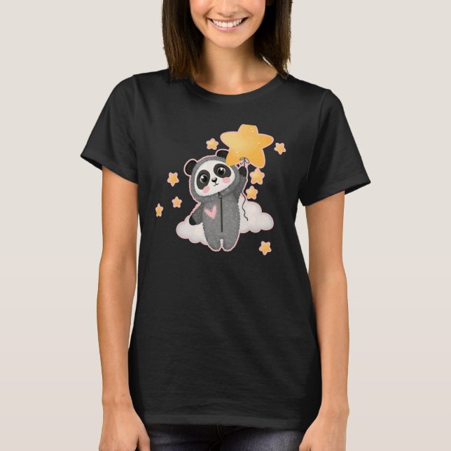 T-shirt Ours De Panda Dans De Mignons Pyjamas (Devant)