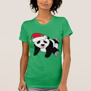 T-shirt Ours de panda de Noël à Santa Hat
