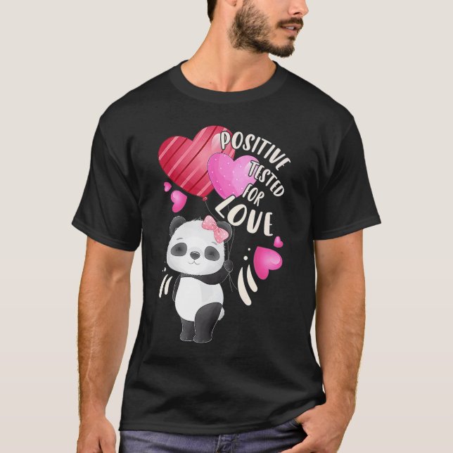 T-shirt Ours de panda de Saint Valentin aux coeurs (Devant)