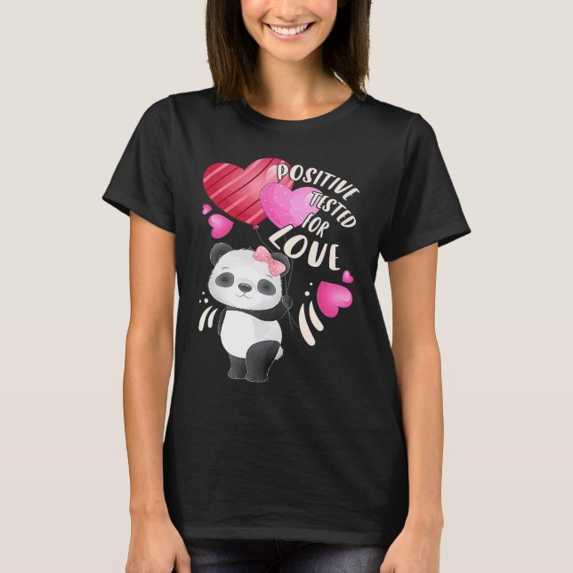 T-shirt Ours de panda de Saint Valentin aux coeurs (Devant)