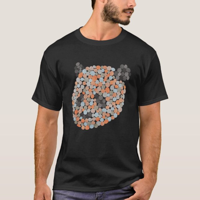 T-shirt Ours de panda pointillé coloré (Devant)